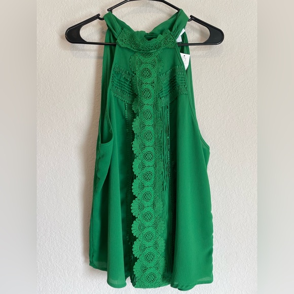 New York & Company Green Halterneck Blouse size XL - Picture 2 of 9